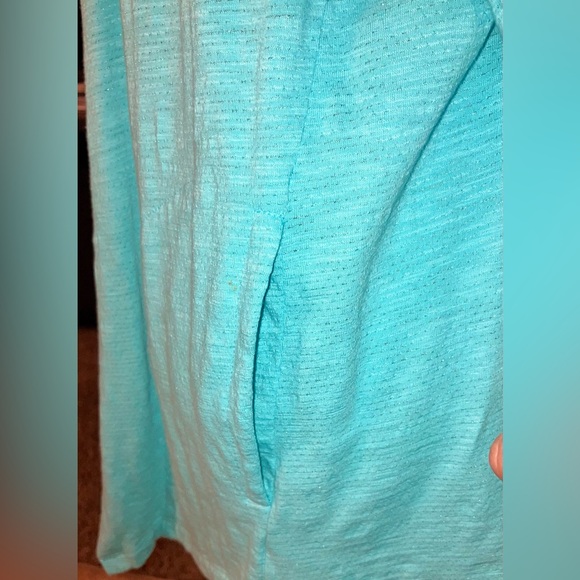 Women's T By Talbots Light Blue Roll Tab Sleeve Lightweight Cardigan, Small S - Picture 5 of 10
